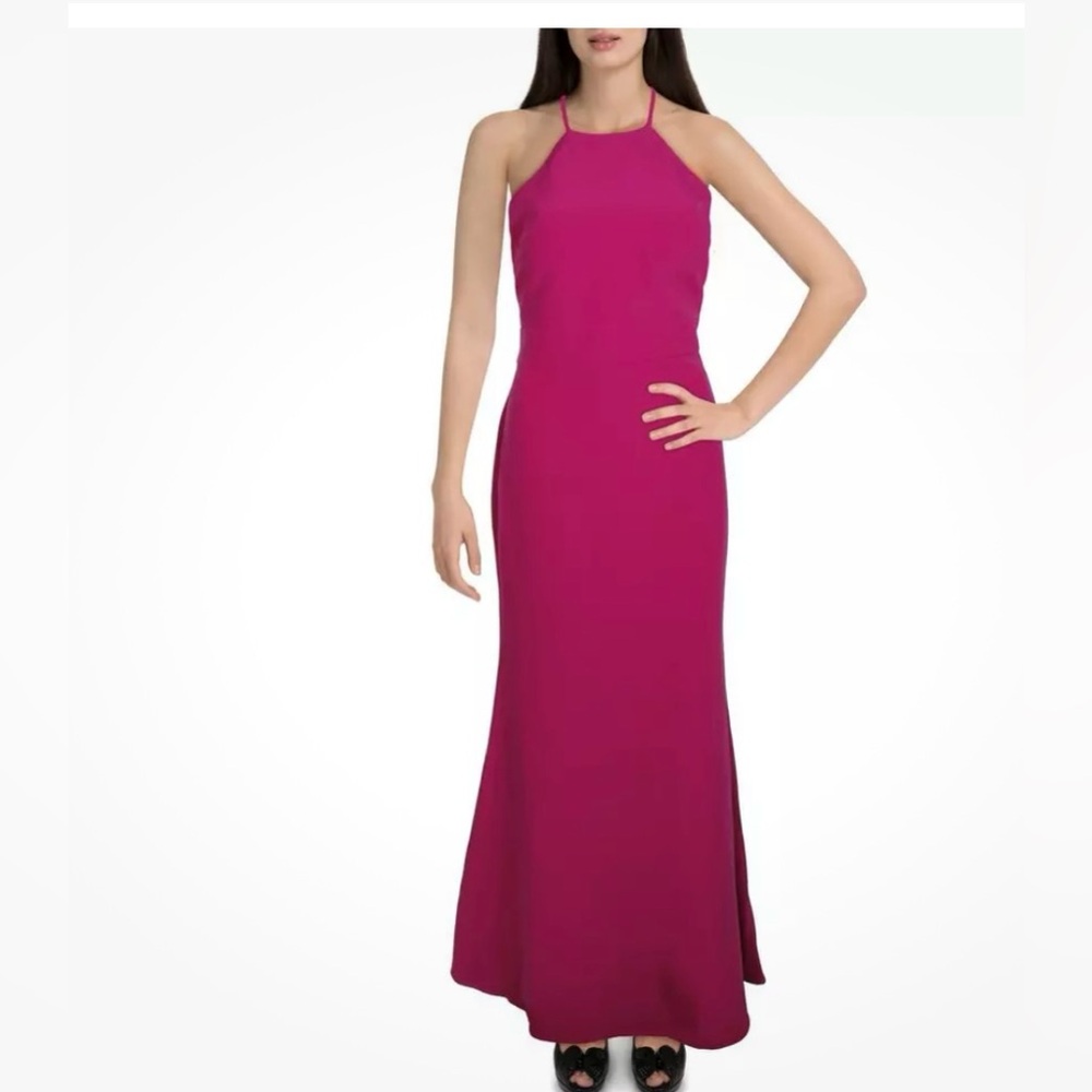 NWT Laundry by Shelli Segal dress size 6 bright hot pink long floor length dress